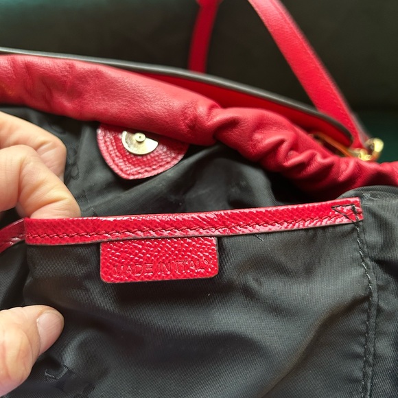 Burberry Leather Crossbody Shoulder Bag Red - Picture 10 of 13